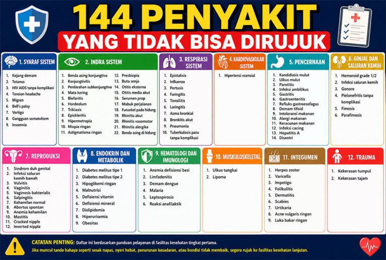 144 penyakit yang tidak bisa dirujuk